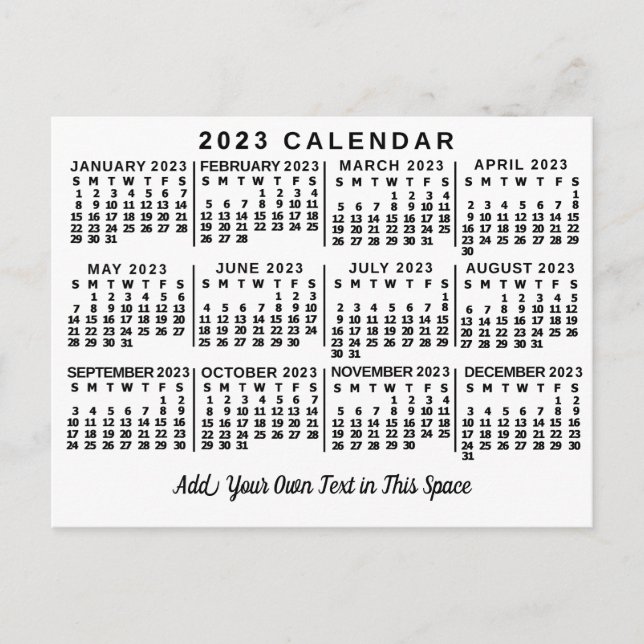 Postal Calendario 2023 (Consulte Descripción de la versió (Anverso)