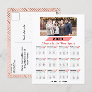 Postal Calendario 2023 Foto de familia moderna Año nuevo