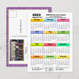 Postal Calendario 2023 Fotografía corporativa morada mode