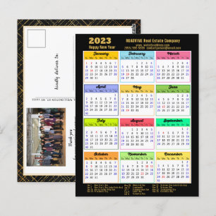 Postal Calendario 2023 Guión moderno Simple Foto de negoc