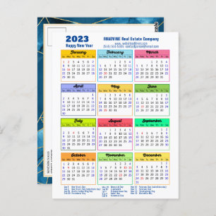 Postal Calendario 2023 Negocio geométrico moderno