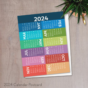 Postal Calendario 2024 - año completo - meses divertidos 