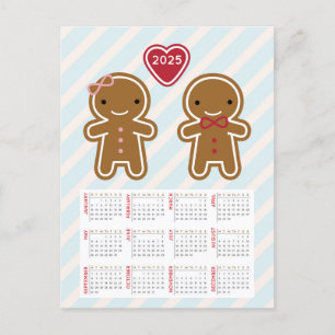 Postal Calendario 2025 de Cookie Cute Gingerbread Couple