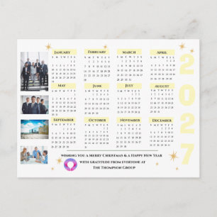 Postal Calendario 2025 Foto Navidad Año Nuevo Corporativo