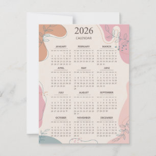 Postal Calendario 2026 A Mediados Del Siglo Resumen Estét