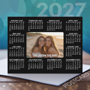 Postal Calendario 2027 con foto en el centro - Blanco Neg