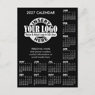 Postal Calendario 2027 con información de contacto del lo