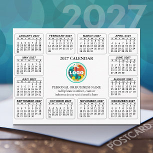 Postal Calendario 2027 con información de contacto del lo