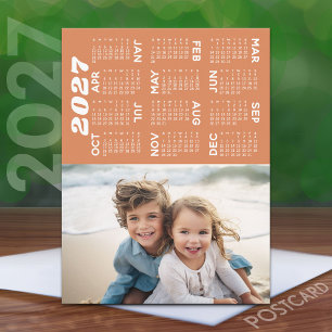 Postal Calendario 2027 Foto Vista de Todo el Año Moderna 
