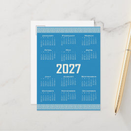 Postal Calendario 2027, Fretwork griego, Cosmic Latte sob