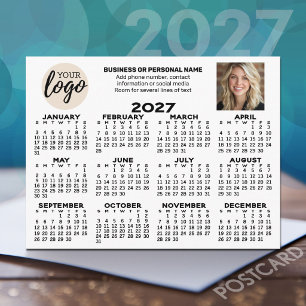 Postal Calendario 2027 - logotipo foto contacto empresari