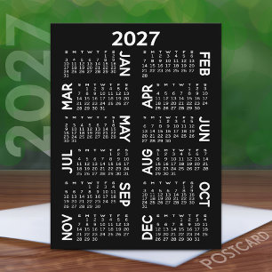 Postal Calendario 2027 - nombres en offset negro y blanco