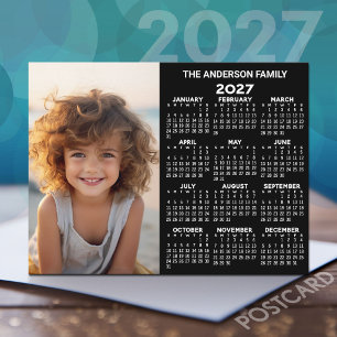 Postal Calendario 2027 - Vista anual completa moderno