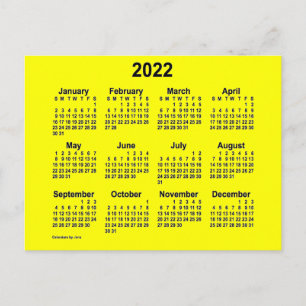 Postal Calendario Amarillo Mini de 2022 por Janz