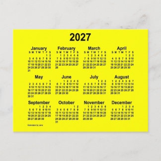 Postal Calendario Amarillo Miniatura 2027 de Janz