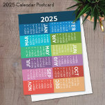 Postal Calendario - año completo - meses divertidos y col<br><div class="desc">Un calendario moderno abstracto y divertido de 12 meses con cuñas coloridas y un diseño divertido. Este calendario es un diseño no tradicional con meses apilados en bloques de color. Un artículo muy útil y necesario para usar en la oficina o en casa. Una mirada colorida y llamativa para su...</div>