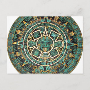Postal Calendario azteca en detalle