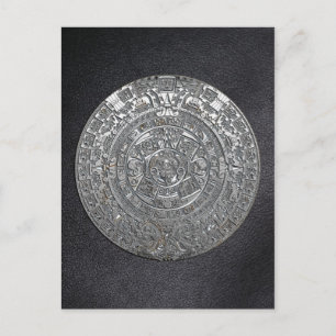 Postal Calendario azteca plateado