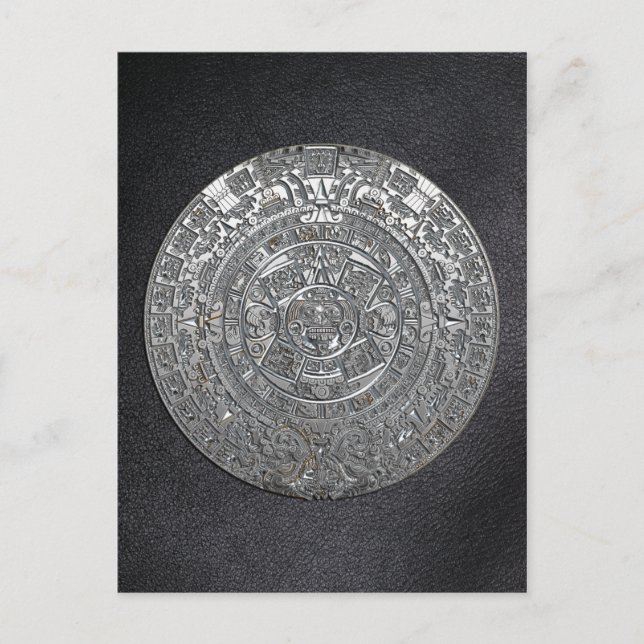 Postal Calendario azteca plateado (Anverso)