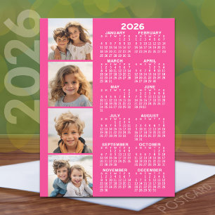 Postal Calendario con 4 Collages de fotos