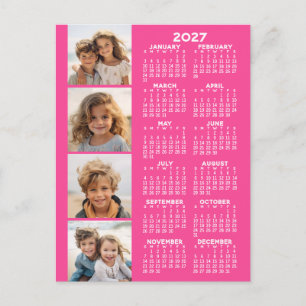 Postal Calendario con collage de 4 fotos