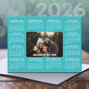 Postal Calendario con foto en el centro - Blanco BLue