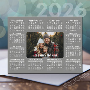 Postal Calendario con foto en el centro - Blanco gris