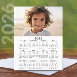 Postal Calendario con foto - vista de año completo