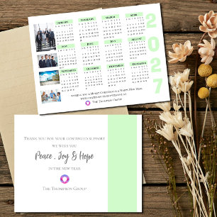 Postal Calendario Corporativo Moderno 2027 Logo Foto Empr