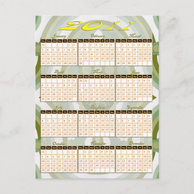 Postal Calendario de 2011 (Anverso)