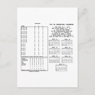 Postal Calendario De 300 Años (Día De La Semana)