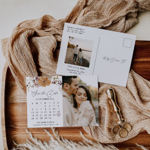 Postal Calendario De Bodas De Otoño Guardar La Postcarta