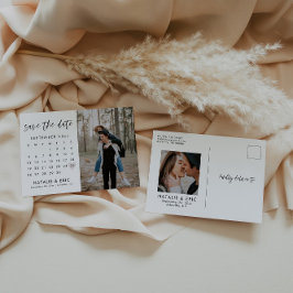 Postal Calendario De Caligrafía Moderno Guardar La Postca