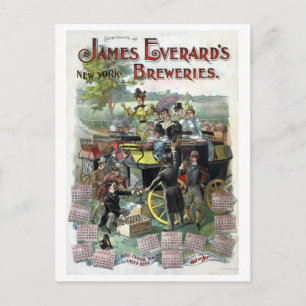 Postal Calendario de cervecería de Nueva York restaurado