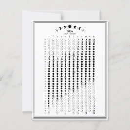 Postal Calendario de ciclos lunares de la fase lunar 2026