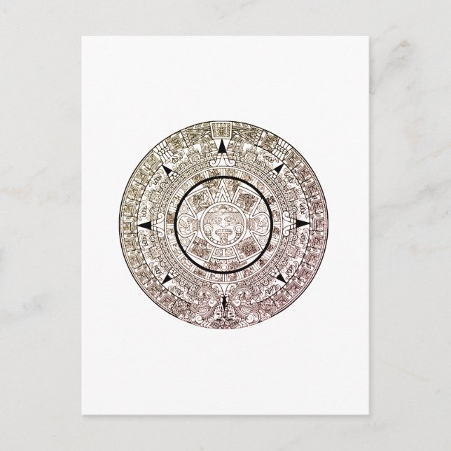 Postal Calendario de disco solar de Aztec (Anverso)