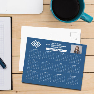 Postal Calendario de Empresa Azul Personalizado 2027 Nego