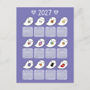 Postal Calendario de Favoritos de Fantasma de Halloween K