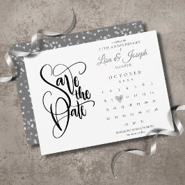 Postal Calendario de fecha de guardado del 25 aniversario