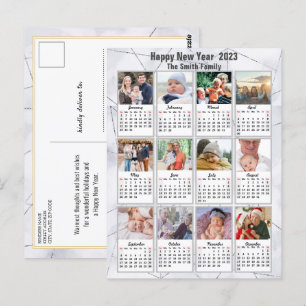 Postal Calendario de fotografía 2023 Silver Gold Modern