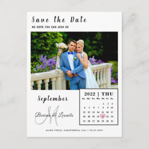 Postal Calendario de fotos simple Personalizado Guardar l