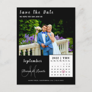 Postal Calendario de fotos simple Personalizado Guardar l