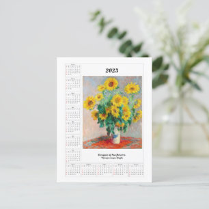 Postal Calendario de girasoles para 2023