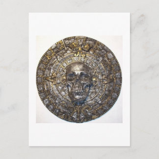 Postal Calendario de Guerrero del Calavero Azteca/Maya