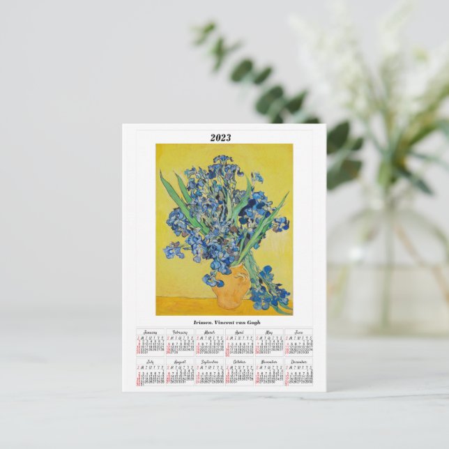 Postal Calendario de Irissen para 2023 Vincent van Gogh (Anverso de pie)