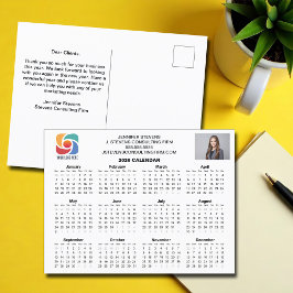 Postal Calendario de la empresa con el logotipo comercial