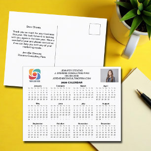 Postal Calendario de la empresa con el logotipo comercial