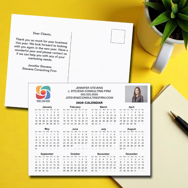 Postal Calendario de la empresa con el logotipo comercial (Subido por el creador)