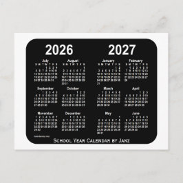 Postal Calendario de la escuela de neón blanco 2026-2027,