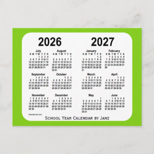 Postal Calendario de la Escuela Verde Amarilla 2026-2027,
